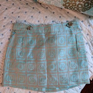 Super cute Lilly Pulitzer inspired aqua/gold skirt